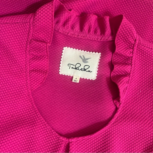 Tabitha Bright Pink Size 4 Cap Sleeve A Line Stretch w/ Pockets Dress - Picture 5 of 7